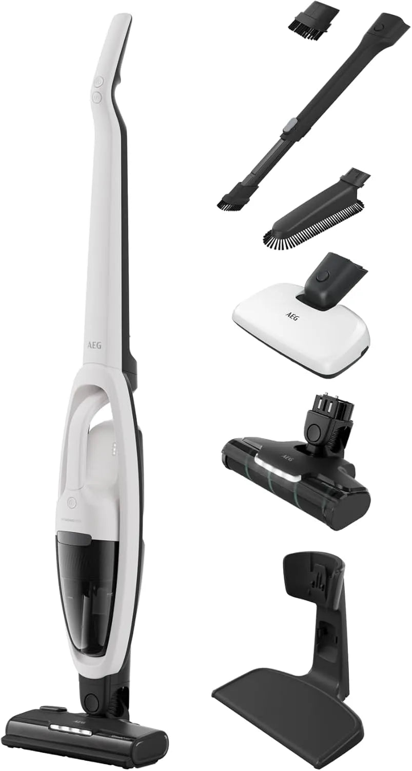 AEG HYGIENIC AS52H212XN Stabstaubsauger – Akku-Betrieb, 2in1, weiß