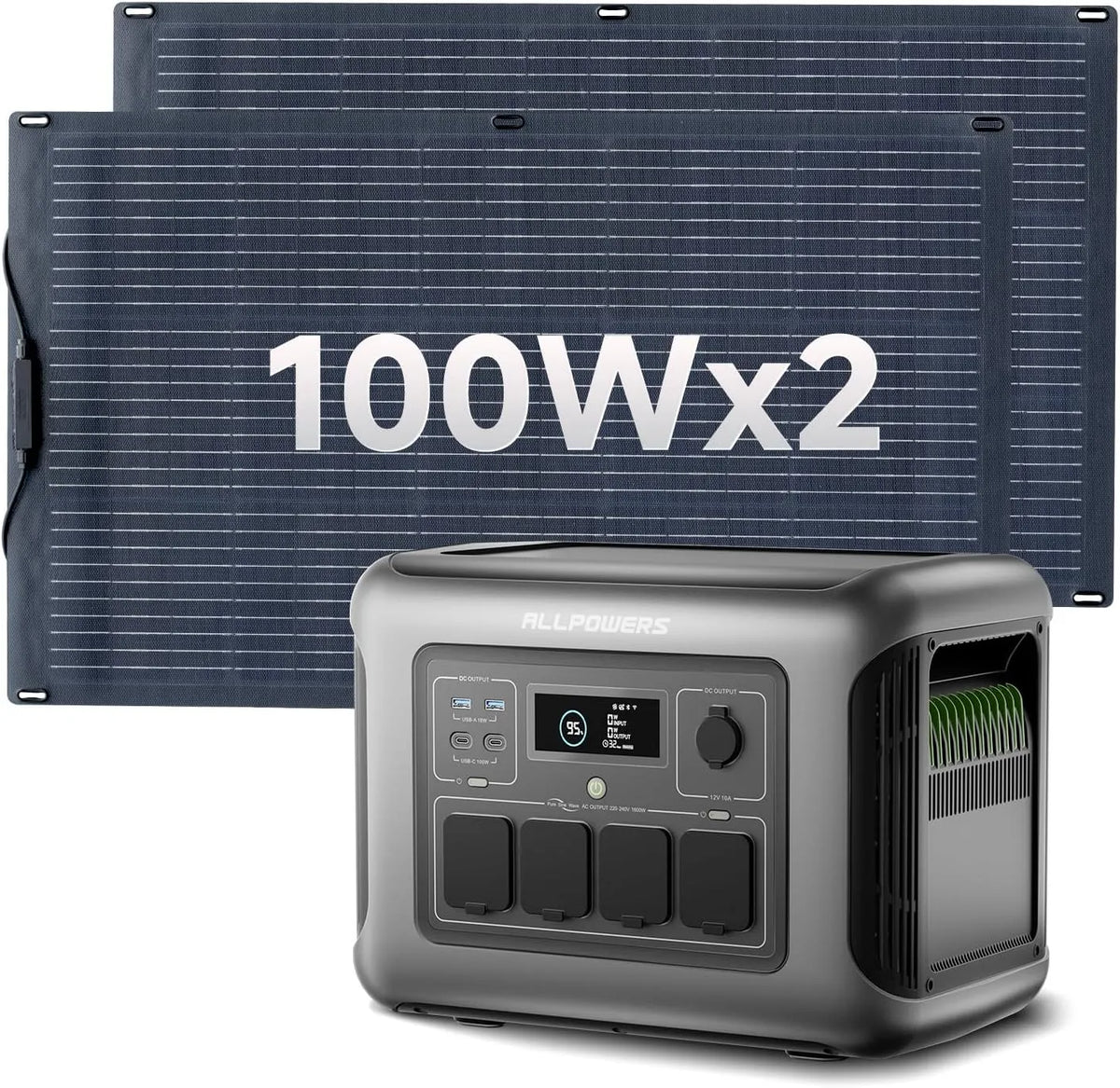 ALLPOWERS R1500 Tragbare Powerstation und Solargenerator, solarbetrieben, 1056Wh, 100W