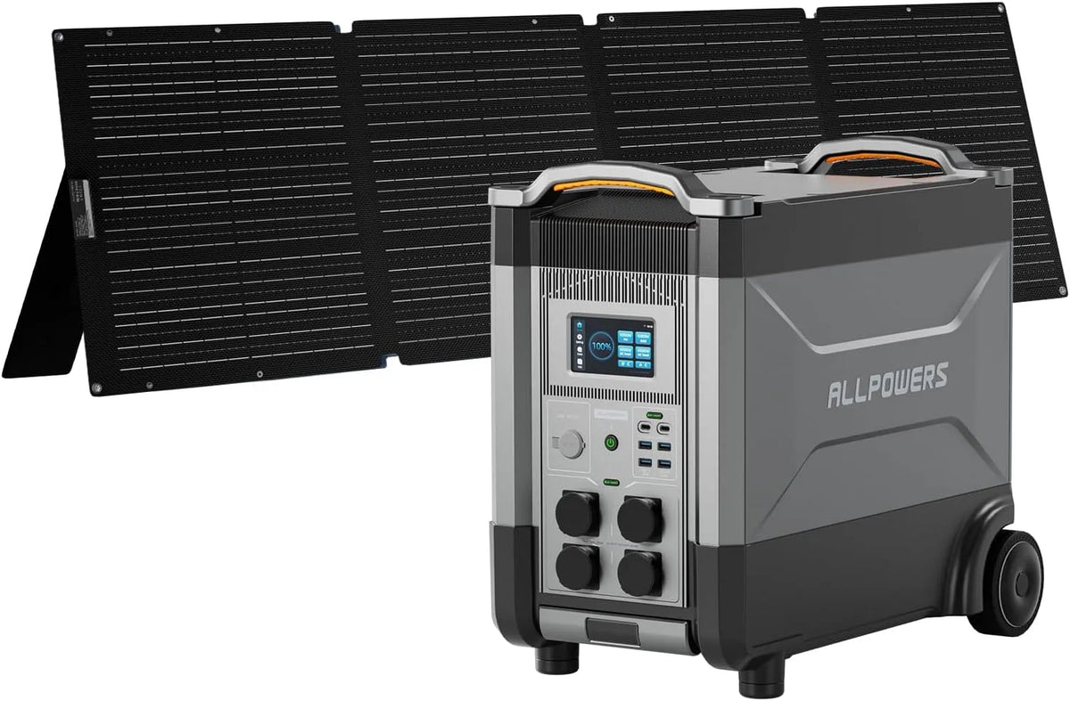 ALLPOWERS R4000 Tragbare Powerstation und Solargenerator, 3456Wh, 200W, für Camping und Wohnmobil, solarbetrieben, mit USB-C, 4000W