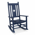 Gartenschaukelstuhl mit Armlehnen 68 x 92 x 112 cm HDPE-Kunststoff Adirondack-Form Marineblau