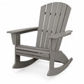 Garten Schaukelstuhl Adirondack mit Armlehnen aus HDPE-Kunststoff Grau 74 x 96 x 105 cm