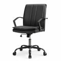 Bürostuhl Drehstuhl mit Armlehnen 62 x 62 x 92-102 cm PU-Kunstleder Polyurethan-Schaumstoff Stahl Schwarz Silber